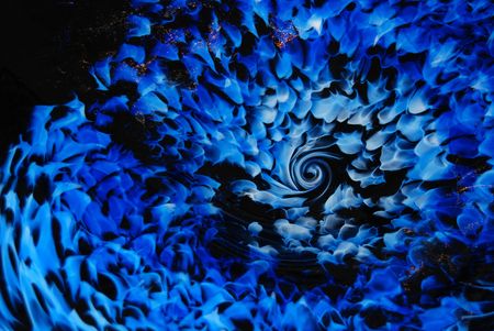 Bright blue abstract design in glass.の写真素材