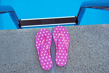 Flip-flops at the top of the ladder.の写真素材