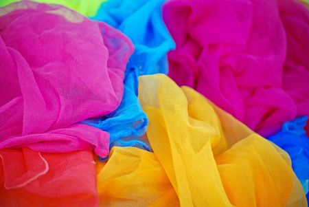 Pile of colorful scarves.