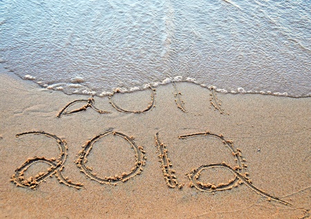 2012 new year in sandの写真素材