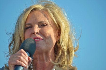 Ann Romney, June 19, 2012, giving a campaign speech in Holland, MIのeditorial素材