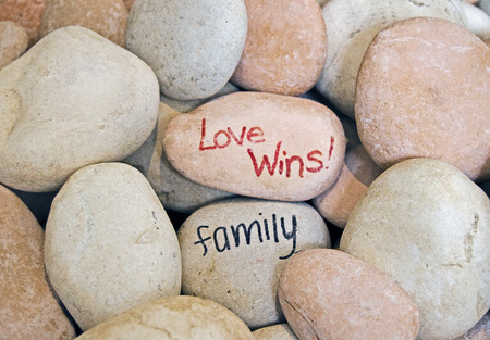 message printed on stones