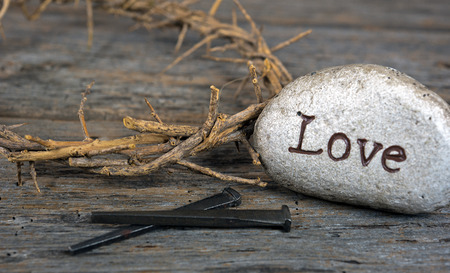 crown of thorns with spikes and rockの写真素材