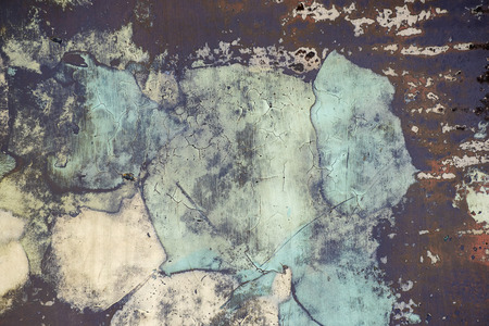 Close up of weathered blue abstract paint patternの写真素材