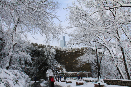 Xuanwu Lake snow sceneryのeditorial素材