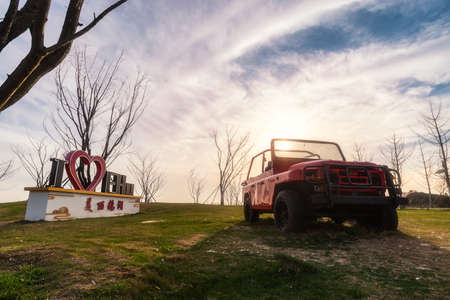 Greenland landscape of Qiuxiang Trail in Wuxi, Jiangsuの写真素材