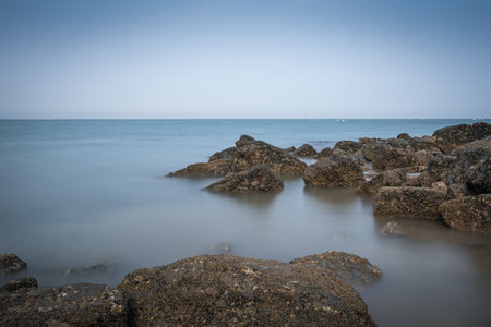 Seaview of Tongzhou Bay, Nantong, Jiangsu, Chinaの写真素材