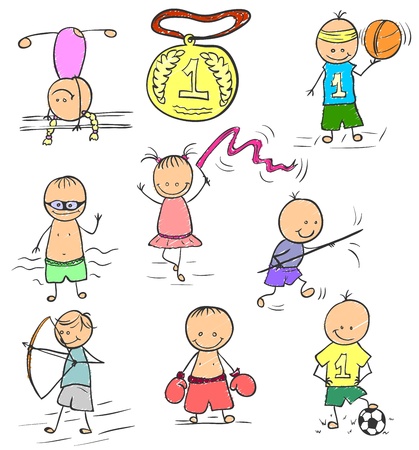 sports competitions doodleのイラスト素材