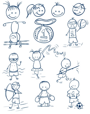 sports competitions doodleのイラスト素材