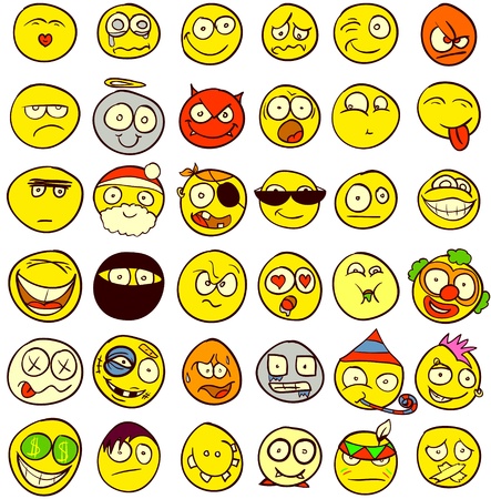 A set of 36 smileys for every tasteのイラスト素材