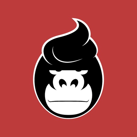 Serious face gorilla with a stylish hairdo.のイラスト素材