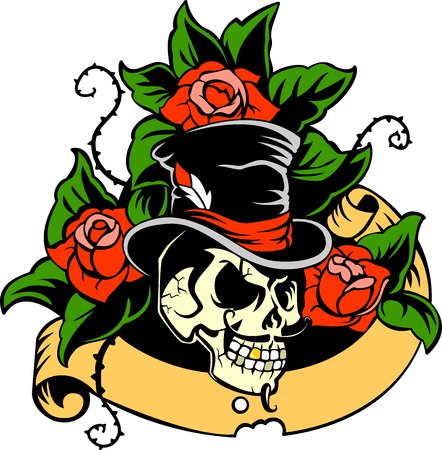 Gentleman s skullのイラスト素材