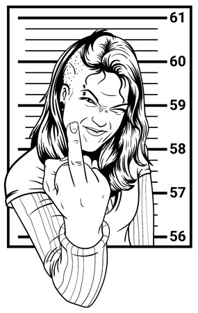 Anarchist Inmate shows the middle finger.のイラスト素材