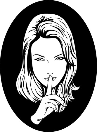 woman making silence sign silence symbolのイラスト素材