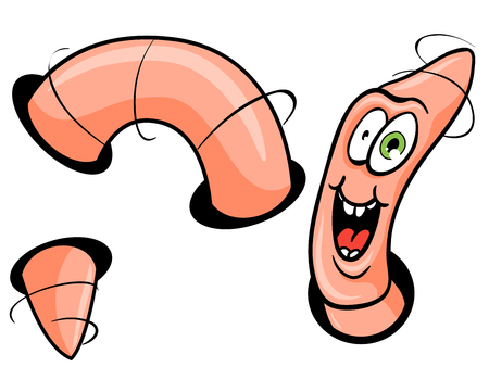 Isolated Cartoon Funny Wormのイラスト素材