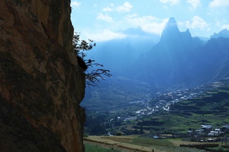 small mountain villageの写真素材