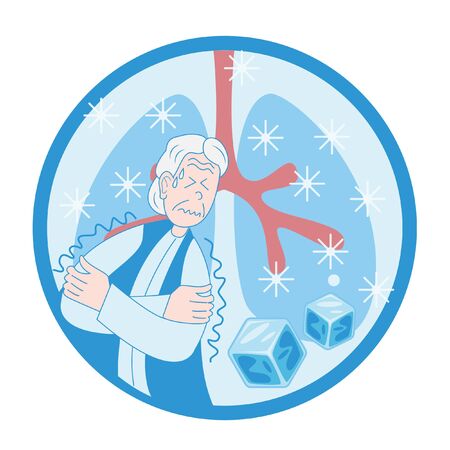 Senior woman shiveringのイラスト素材