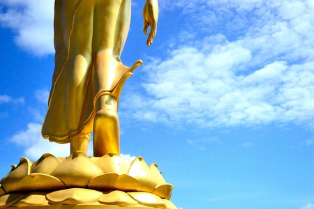 budha walk on lotusの写真素材