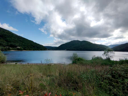 Lake eugi camino de santiago navarra spainの写真素材