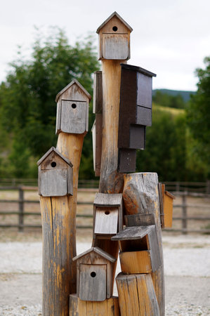 large birdhouse at the farm Ilundain Navarra Spain August 14, 2021のeditorial素材