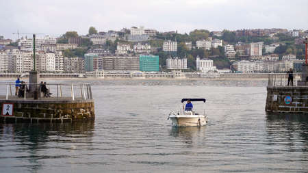 pleasure boat port in san sebastian 10. 10. 2021のeditorial素材