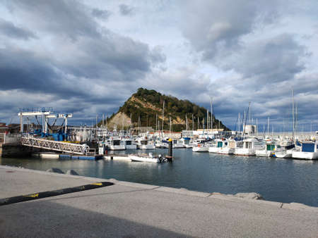 parking harbor for pleasure boats on the coast of spainの写真素材