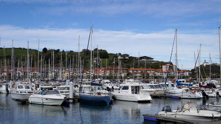 yacht marina in Getaria village, 8 November 2021 boats in the harborのeditorial素材