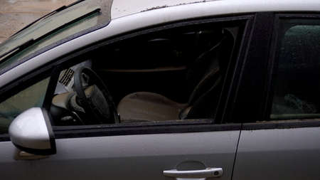 exterior of a car full of mudの写真素材