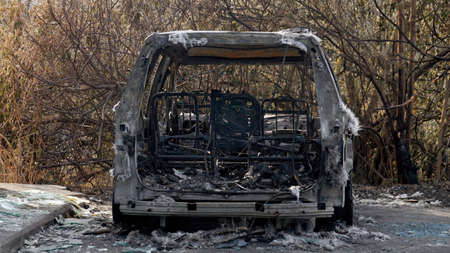 The car after the fireの写真素材