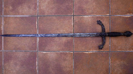 ancient sword, times of the crusadeの写真素材