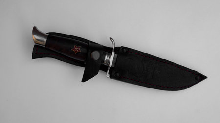 soviet combat, army knife on a white backgroundの写真素材
