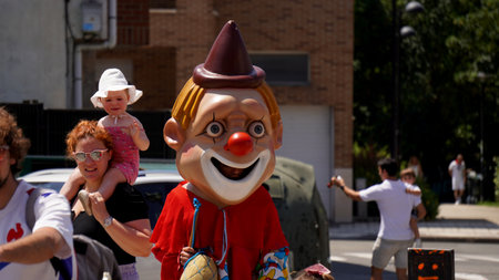 Kilikii in clown costume, at the Mutilva festivities (Navarra) June 25, 2023 yearのeditorial素材