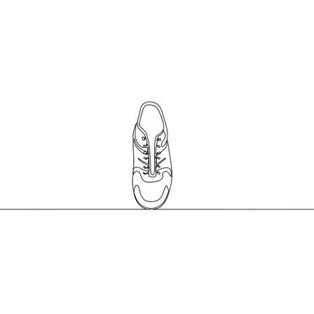 Continuous line drawing of shoes, object one line single line art, sneakers, sport, vector illustrationのイラスト素材