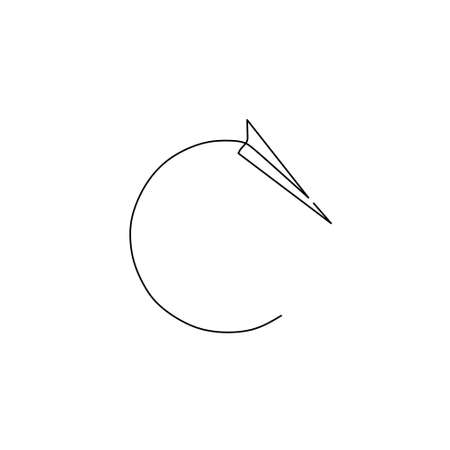 Continuous line drawing of paper plane, object one line, single line art, vector illustrationのイラスト素材