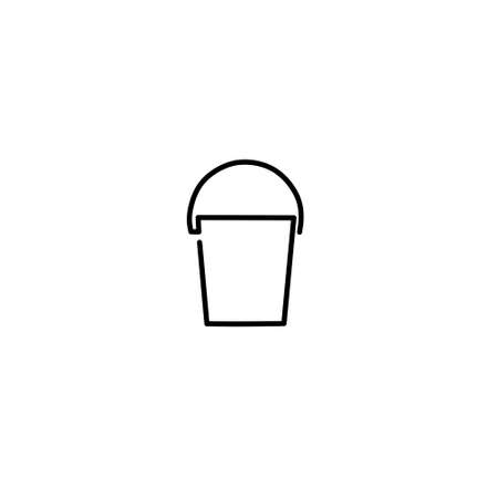 Continuous line drawing of Bucket, object one line, single line art, hand drawn, vector illustrationのイラスト素材