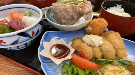 Nipponshoku kakifuraikarÄ teishoku
Oyster Fry Set Meal Hiroshima Sightseeing Lunch Menu Deluxe Edition Lunch Menuの写真素材