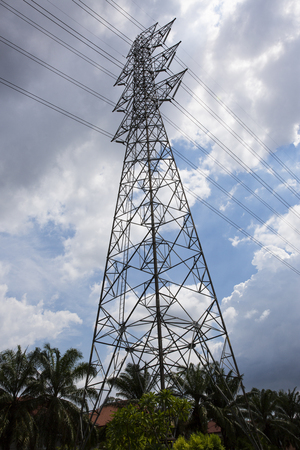 High voltage post or High voltage towerの写真素材