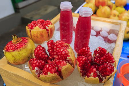 Ripe pomegranate fruitの写真素材