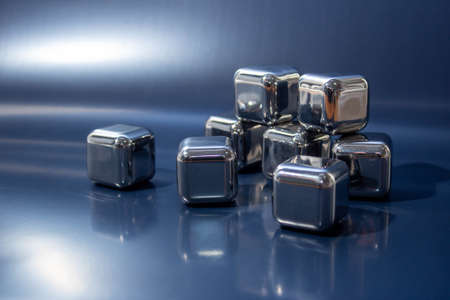 metal cubes, glass, concrete, steel products, cold metal, cubes for drings, ice cubes, for cooling,...