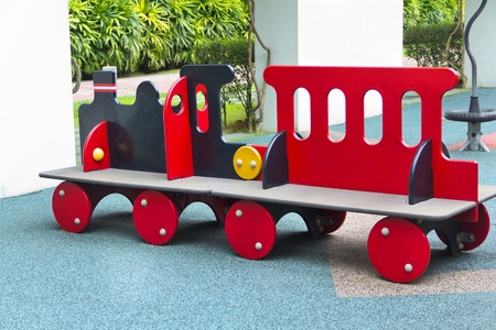 Kids train on playground のeditorial素材