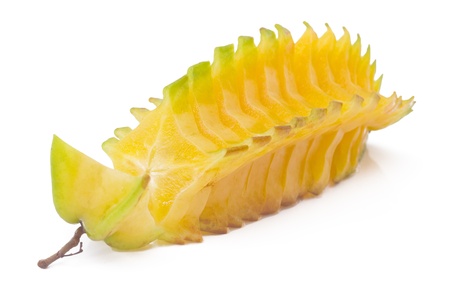  Cut Starfruit, carambola isolated on white backgroundの写真素材