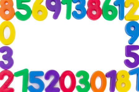 Assorted Numbers, isolated on white background. の写真素材