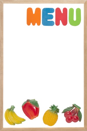 Blank white menu boardの写真素材