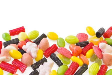 Colorful candy isolated on white background の写真素材