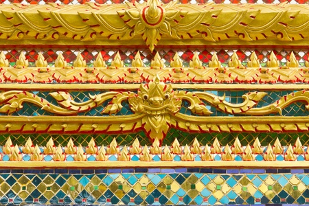 Traditional Thai style art painting on temple for background の写真素材