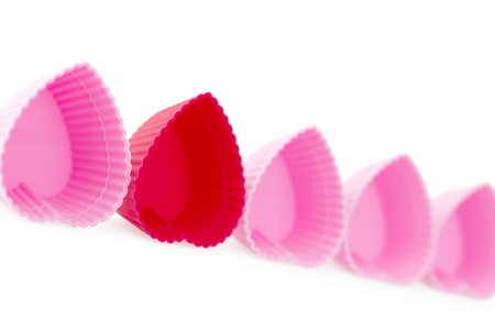 Red and pink Heart Shaped Silicon Bun Cases の写真素材