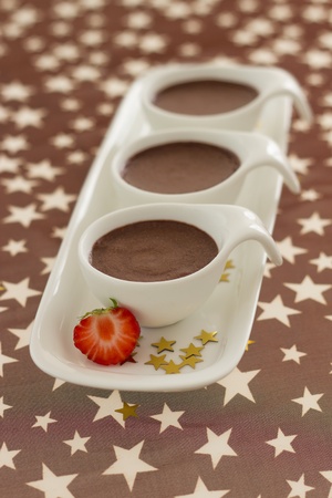 Chocolate moose desert on brown backgroundの写真素材