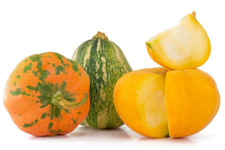 Pumpkins isolated on whiteの写真素材