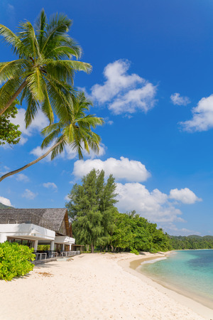 Typical beach on Mahe island, Seychellesの写真素材