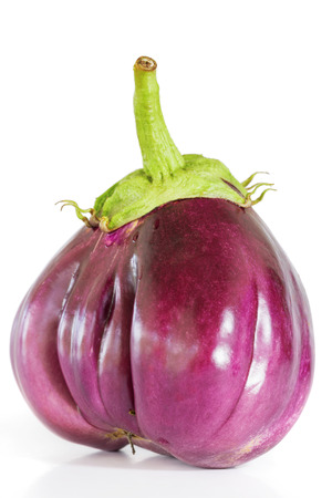 eggplant aubergine vegetable on white backgroundの写真素材